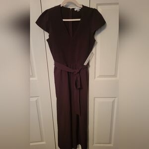 NWT Calvin Klein Elegant Plum Jumpsuit with Belt. Size 6. Perfect Holiday Outfit